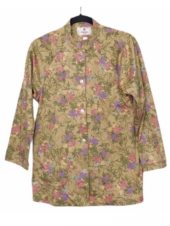 Mariko Other - Mariko London Sleep Tan Floral Button Front Pajama Shirt